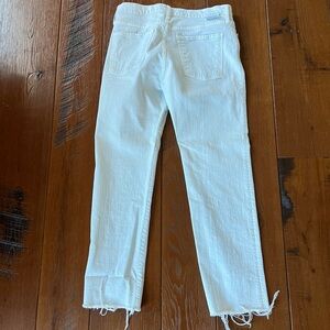 White Frayed Hem Jeans